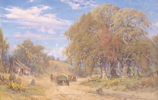 Robert Eagar Taylor-Ghee - Droving cattle on a summers day