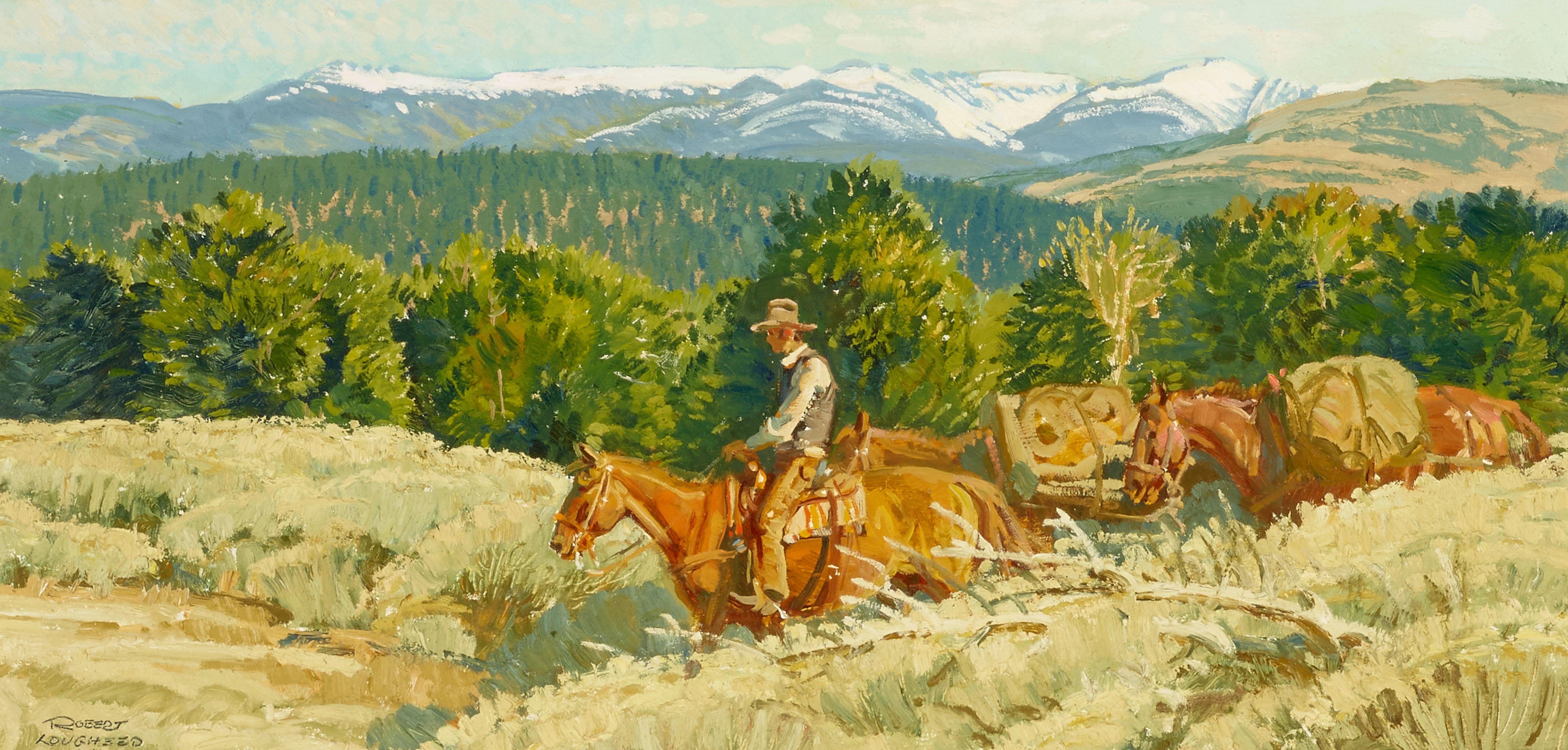 Robert Elmer Lougheed - Packing Out in March 12 x 24 in. framed 22 x 33 in.