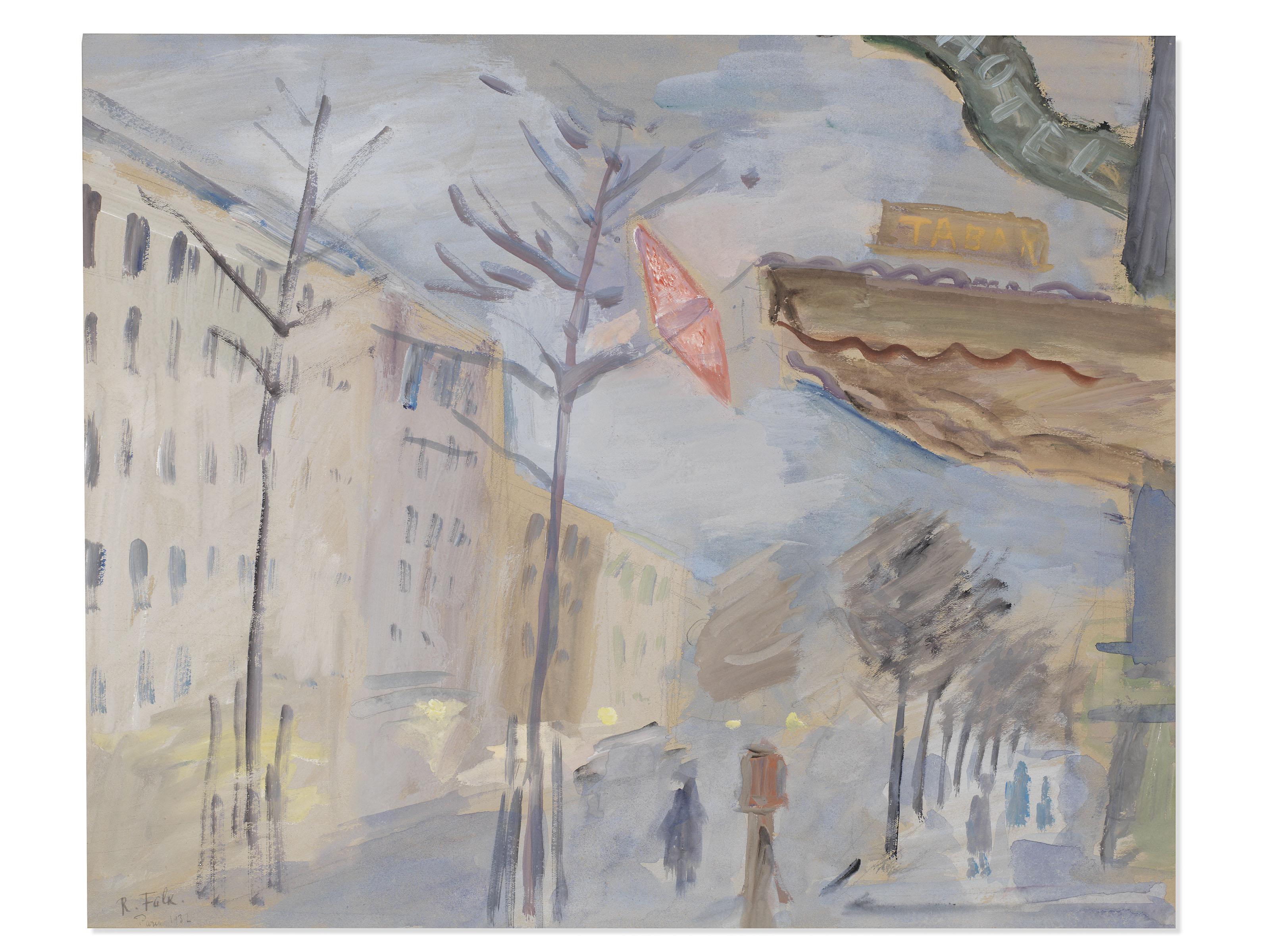 Robert Falk - A pair of street scenes, Paris