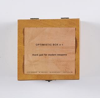 Robert Filliou - Optimistic Box No.1 Thank god for modern weapons..