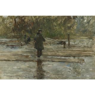 Robert Frederick Blum - Fisherman And River\'S Edge, Holland