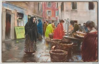 Robert Frederick Blum - Italian Market Scene