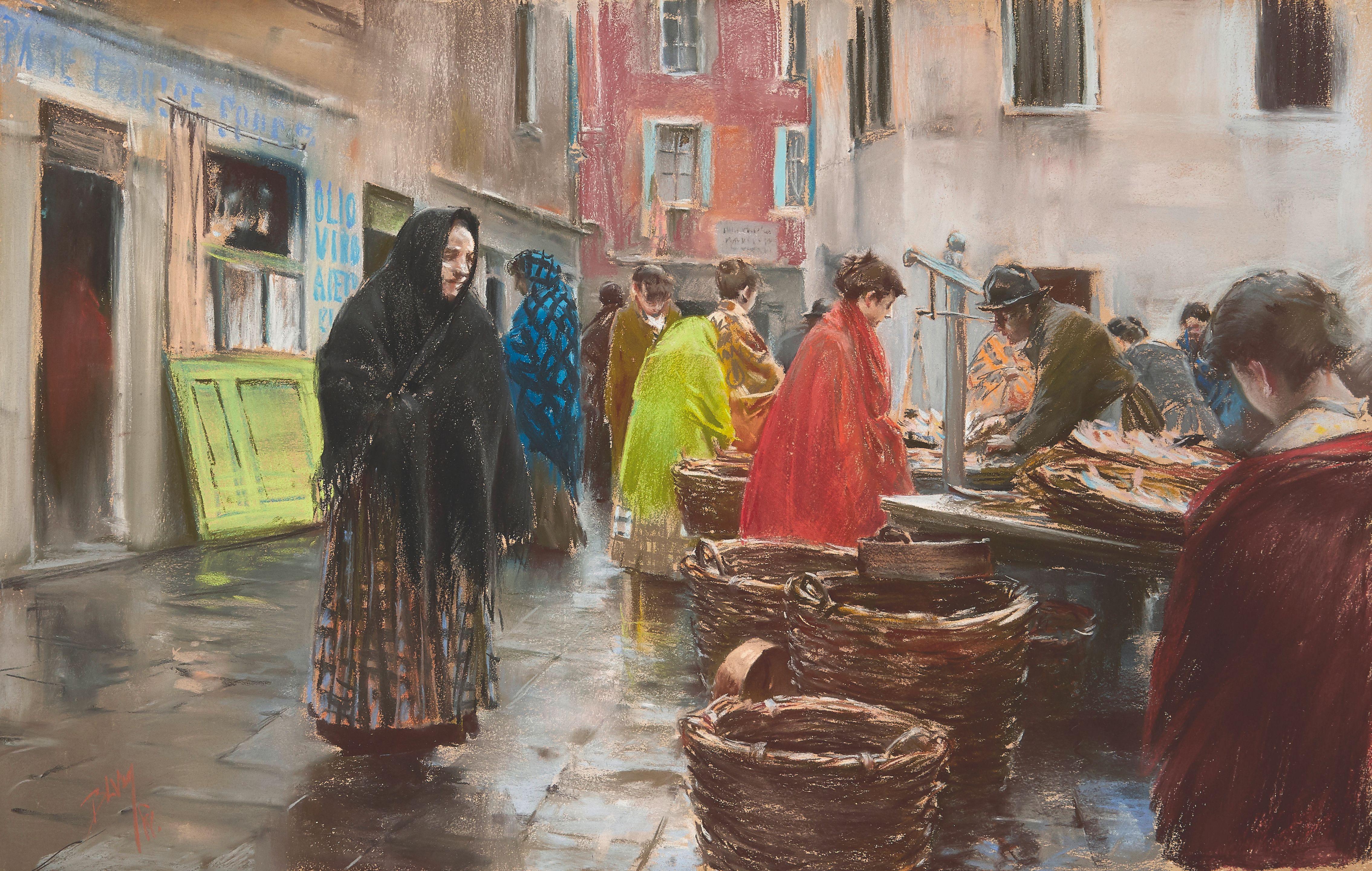 Robert Frederick Blum - Italian Market Scene