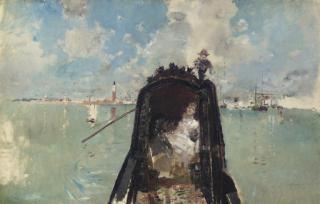 Robert Frederick Blum - Woman in a Gondola with San Giorgio Maggiore in the Background (In the Gondola)