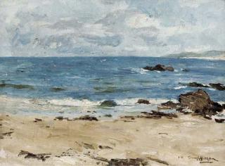 Robert Gemmell Hutchison, R.S.A., R.S.W. - A rocky coastline