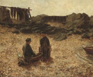 Robert Gemmell Hutchison, R.S.A., R.S.W. - Collecting Driftwood