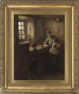 Robert Gemmell Hutchison, R.S.A., R.S.W. - Feeding the baby
