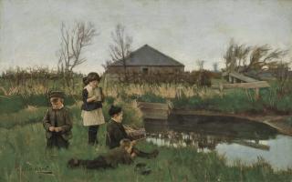 Robert Gemmell Hutchison, R.S.A., R.S.W. - The Minnow Fishers