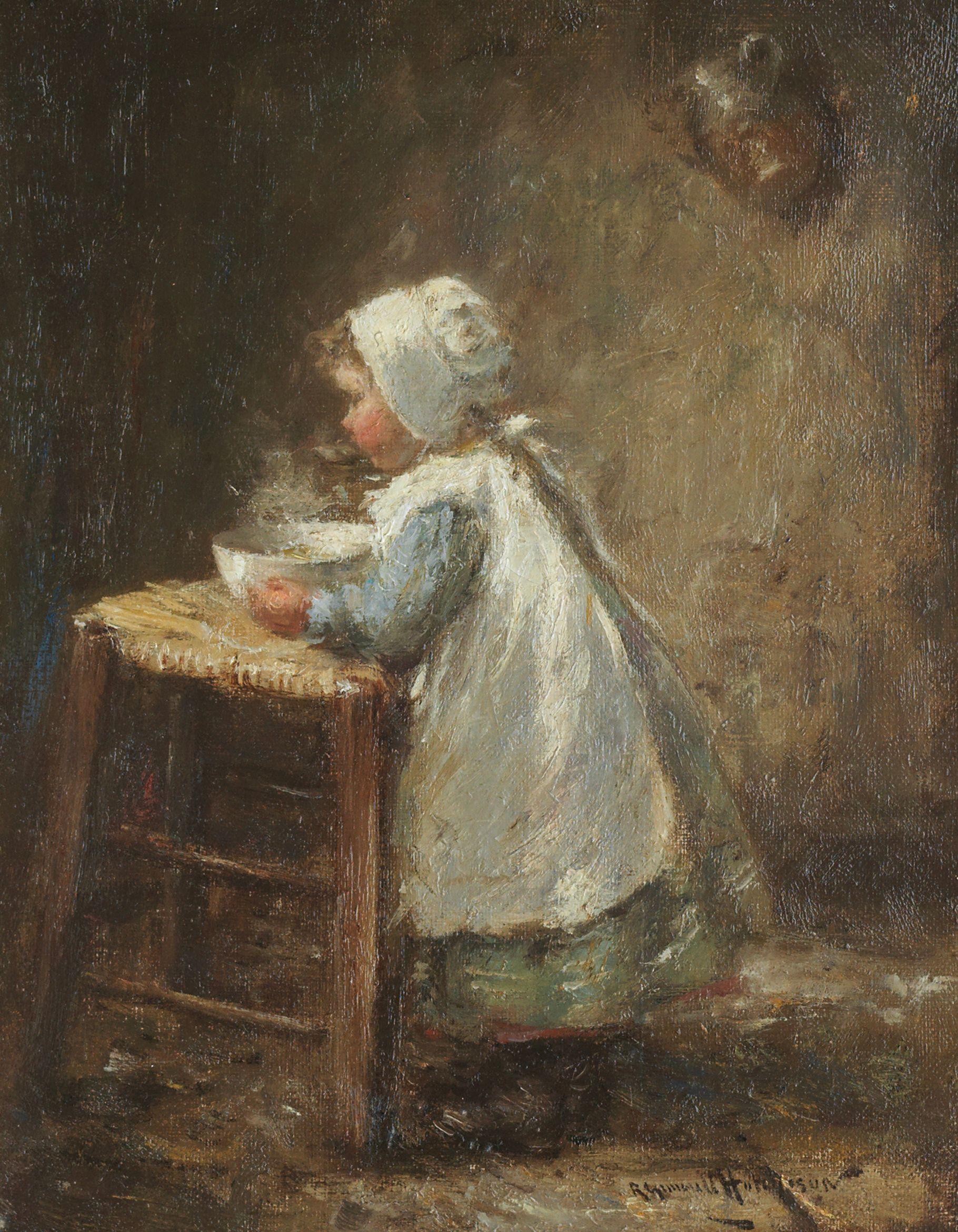 Robert Gemmell Hutchison RSA RBA ROI RSW - Girl at a washstand