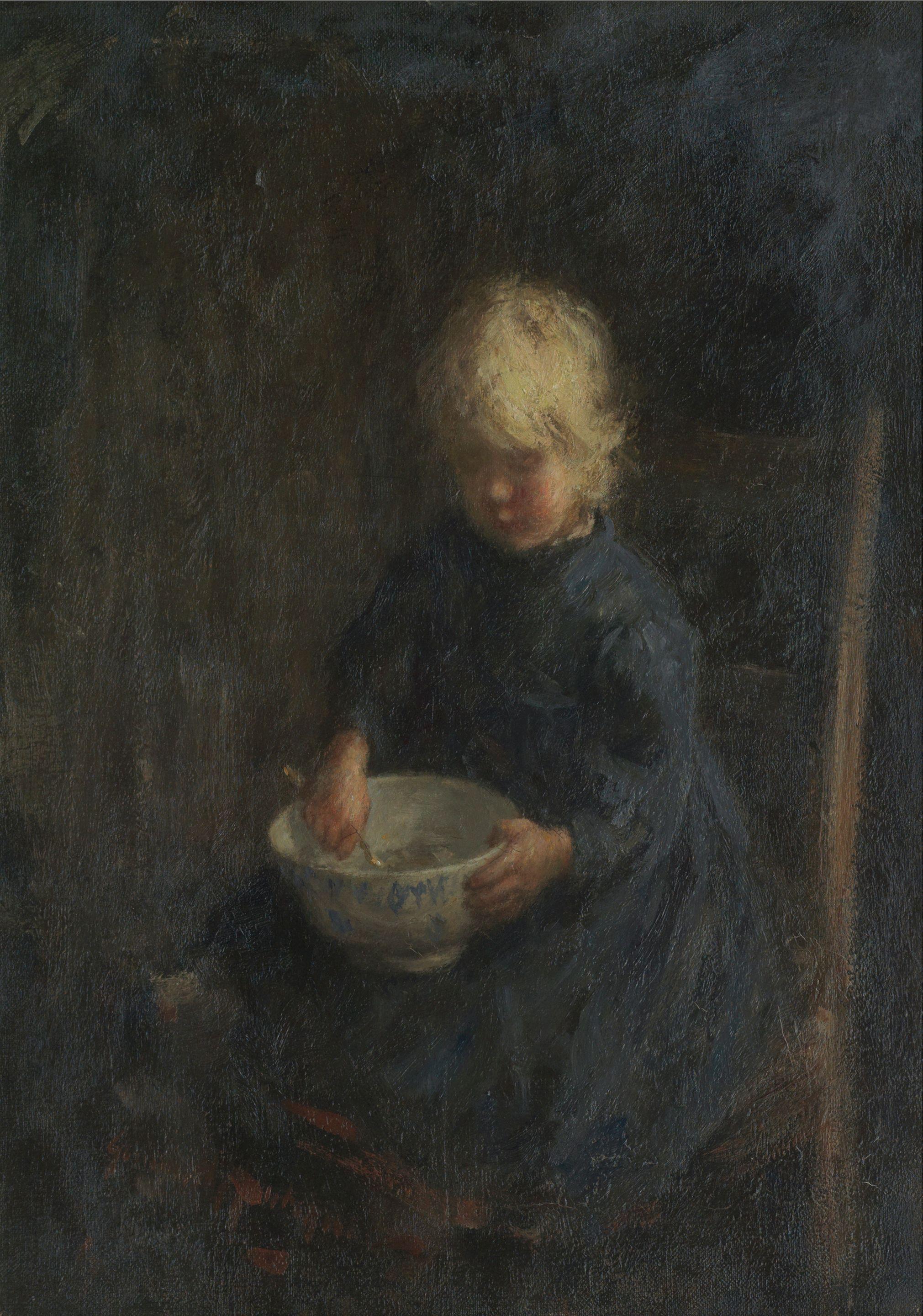 Robert Gemmell Hutchison RSA RBA ROI RSW - The porridge bowl