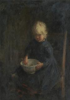 Robert Gemmell Hutchison RSA RBA ROI RSW - The porridge bowl