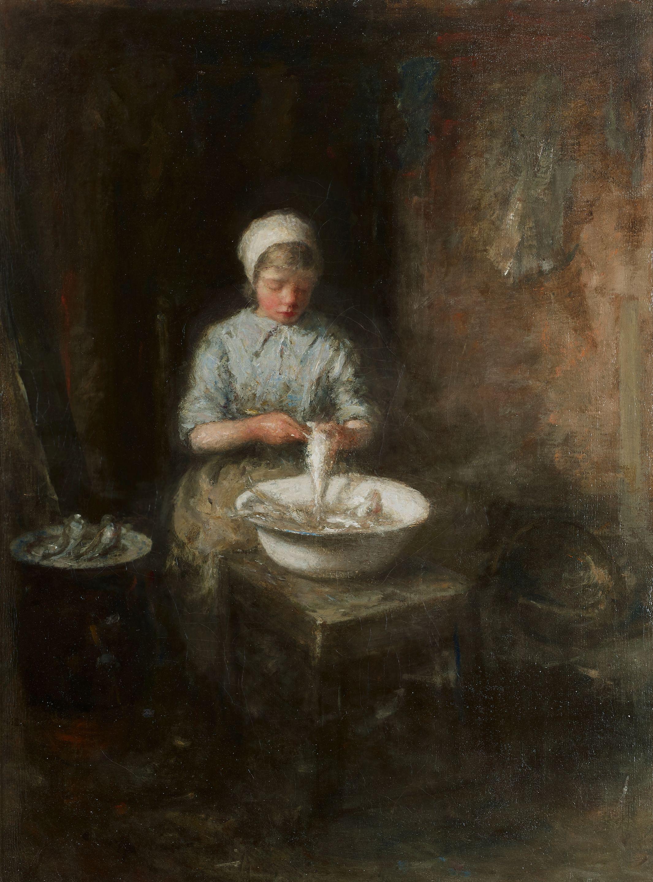 Robert Gemmell Hutchison RSA RBA ROI RSW - The young fisher girl