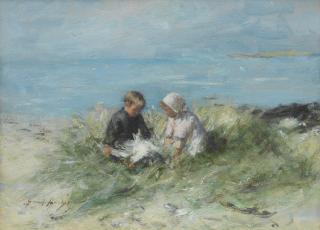 Robert Gemmell Hutchison RSA RBA ROI RSW - The young ornithologists