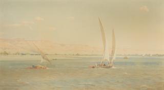 Robert George Talbot Kelly, R.I., R.B.A. - Feluccas on the Nile