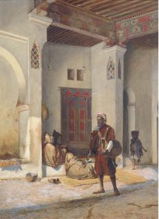 Robert George Talbot Kelly, R.I. - A Blind Beggar In A Street In Tangiers