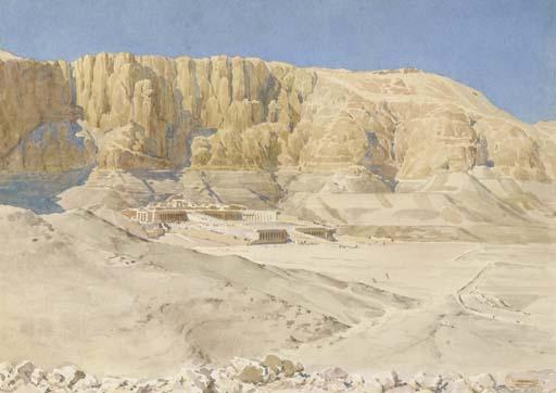 Robert George Talbot Kelly - View of the Temple of Hatshepsut, Deir El Bahri, Egypt