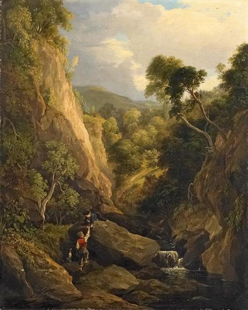 Robert Gibb - Im schottischen Hochland, im Vordergrund zwei Kinder