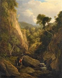 Robert Gibb - Im schottischen Hochland, im Vordergrund zwei Kinder