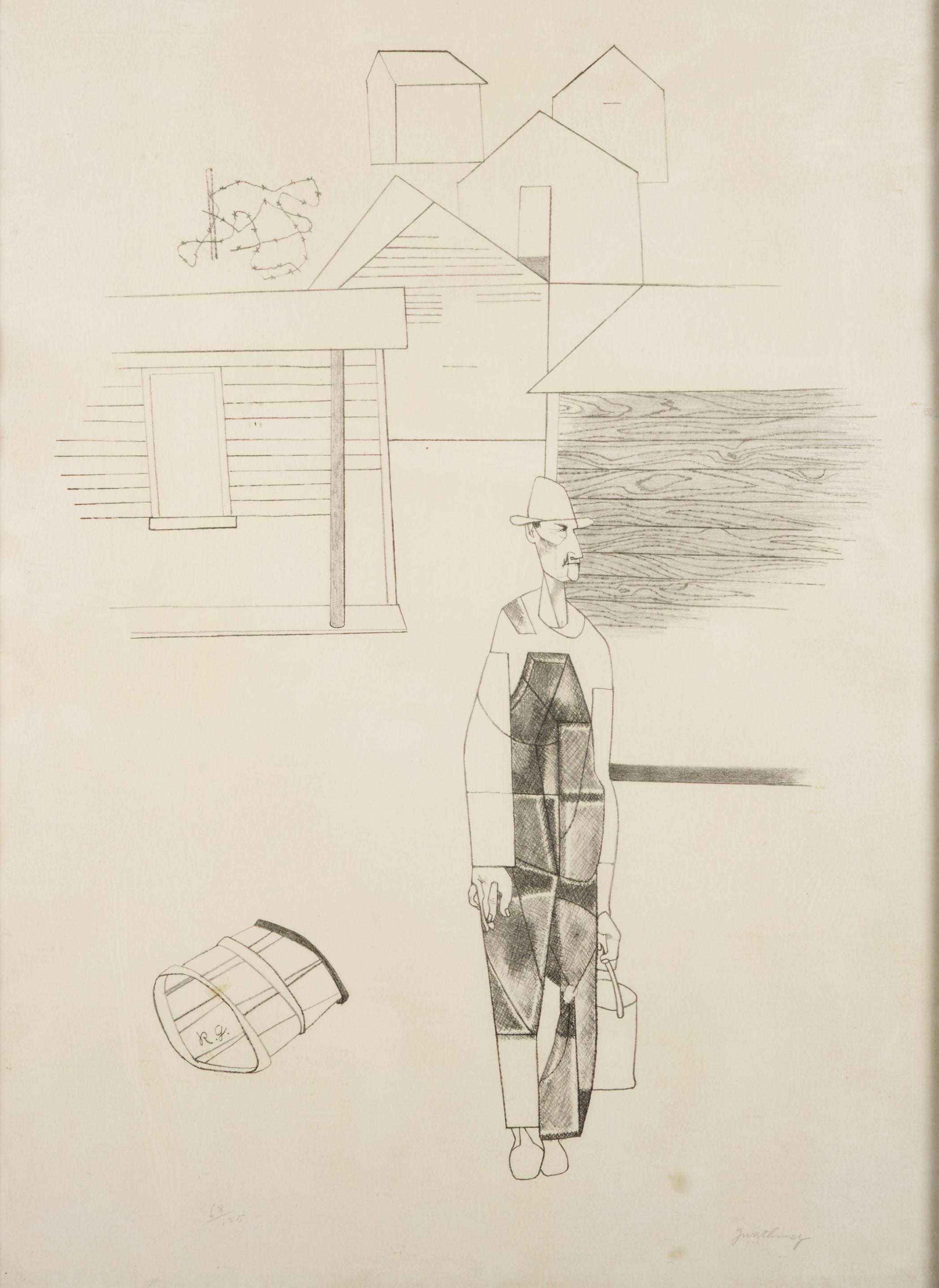 Robert Gwathmey - Sharecropper from the portfolio Art for the ADL (Anti-Defamation League)