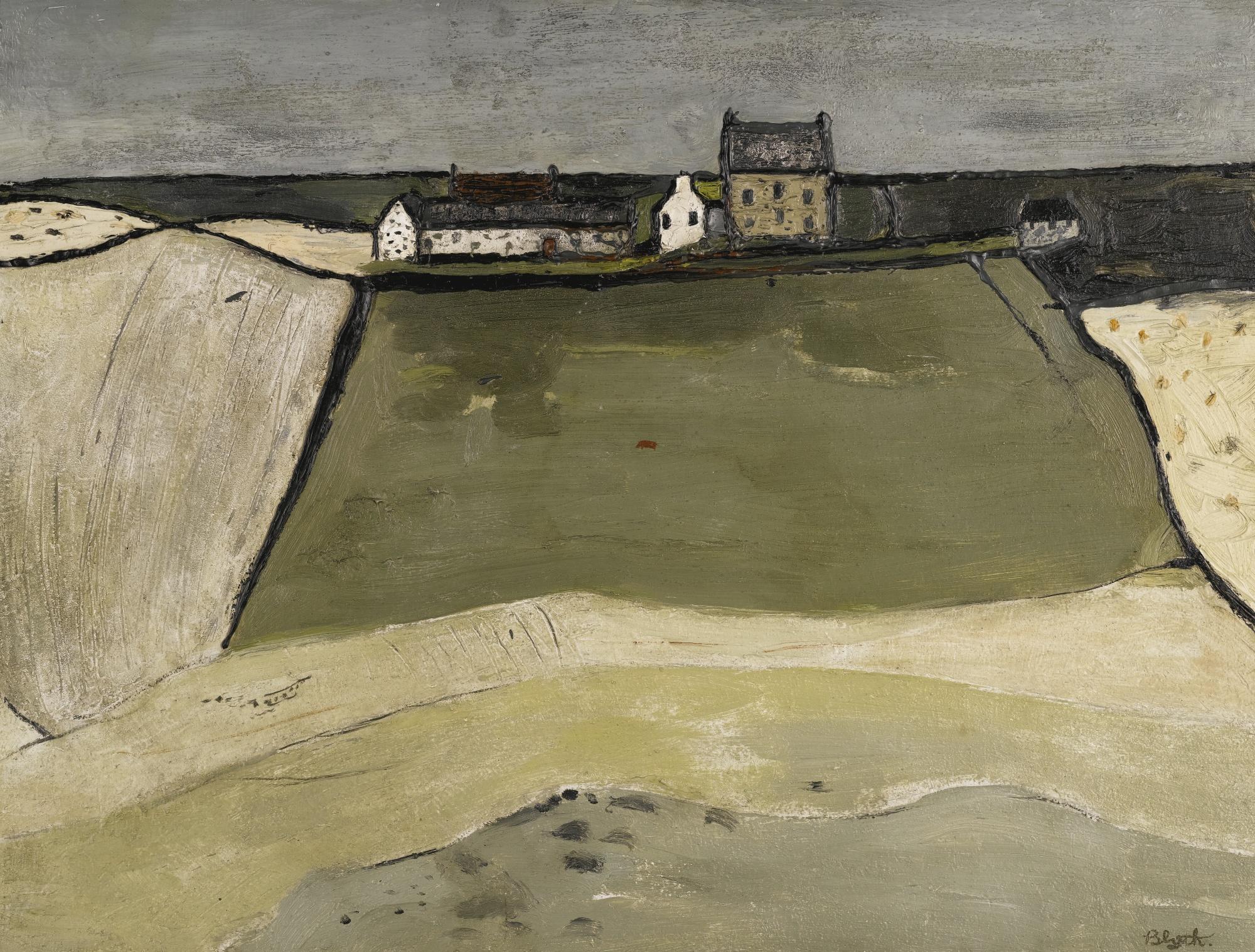 Robert Henderson Blyth, R.S.A., R.S.W. - Farm On The Hill, Pennan