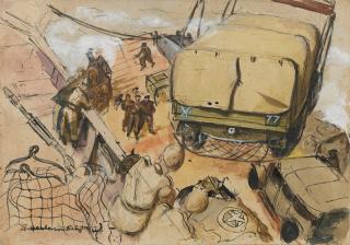 Robert Henderson Blyth, RSA RSW - War Drawing