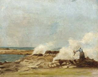 Robert Henri - Burning Leaves, Concarneau