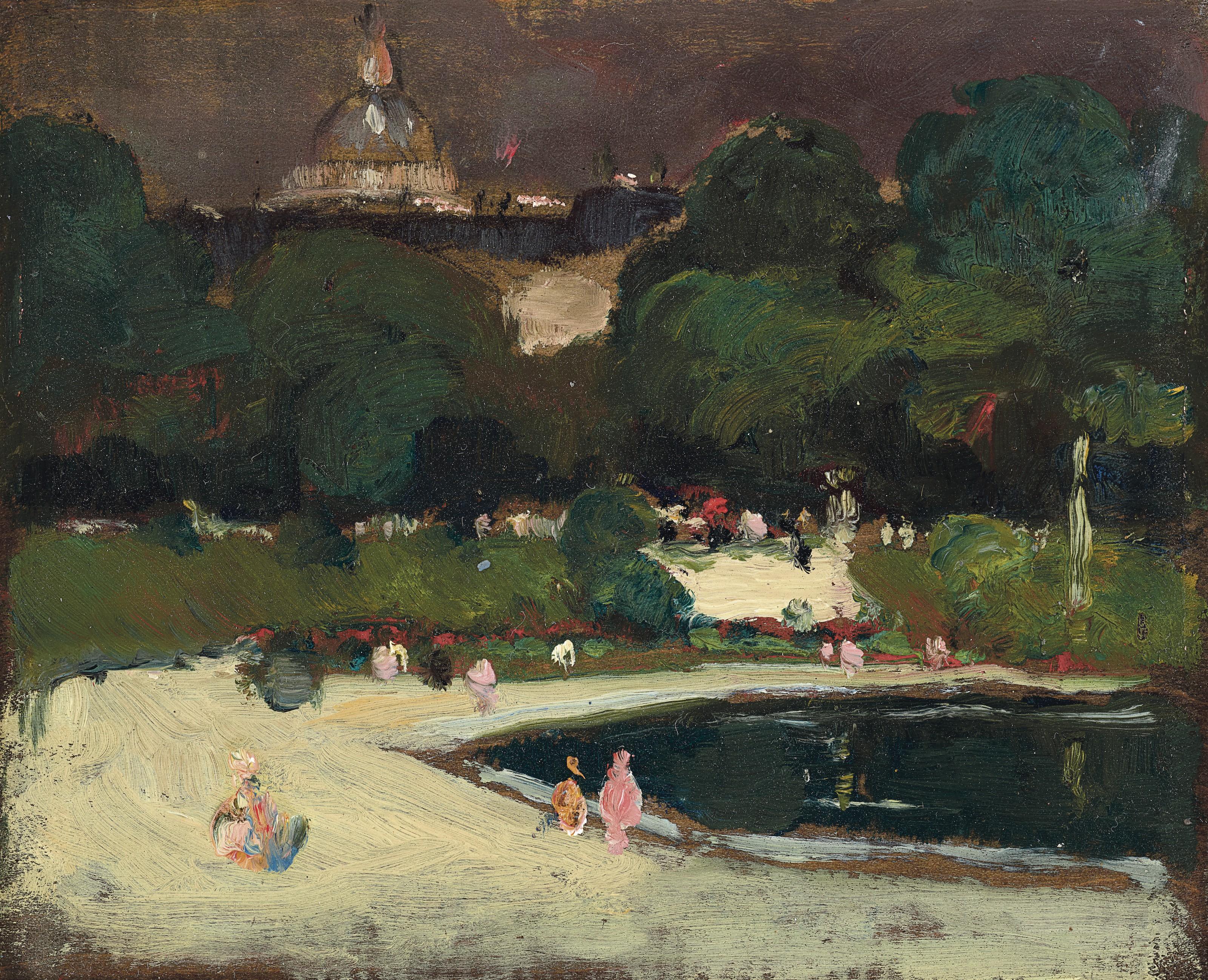 Robert Henri - Luxembourg Gardens, Stormy Sky
