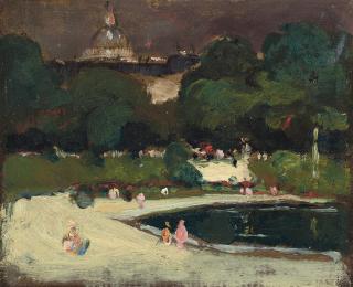 Robert Henri - Luxembourg Gardens, Stormy Sky