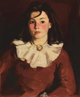 Robert Henri - Portrait of Cara in a Red Dress