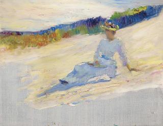 Robert Henri - Sunlight, Girl on Beach, Avalon