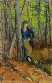 Robert Henri - Woman in a Forested Landscape
