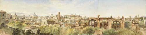 Robert Henry Cheney - A panoramic view of the Farnesina and the city of Rome