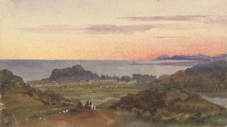 Robert Henry Cheney - View of Nice at sunset (illustrated); and Shipping in the harbour at Savona
