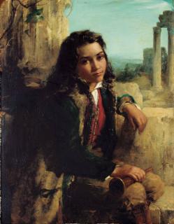 Robert Herdman, R.S.A., R.S.W. - The tired Pifferaro Abruzzese