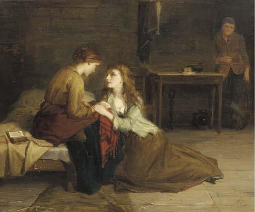 Robert Herdman, R.S.A. - Jeanie Deans\'s visit to Effie Deans; a scene from Sir Walter Scott\'s The Heart of Midlothian
