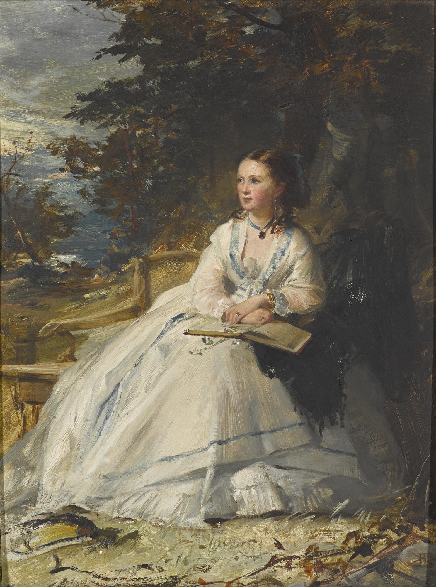 Robert Herdman, R.S.A. - Portrait Of Harriet Stuart Forbes, Lady Clinton