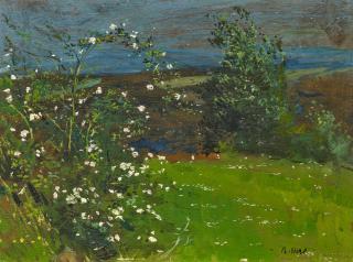 Robert Hermann Sterl - Blühende Heckenrosen bei Spielberg.