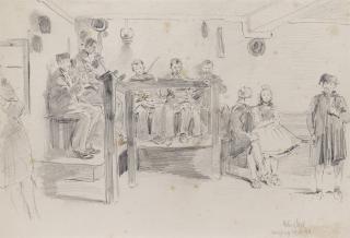 Robert Hermann Sterl - Interieur mit hessischer Tanzkapelle.