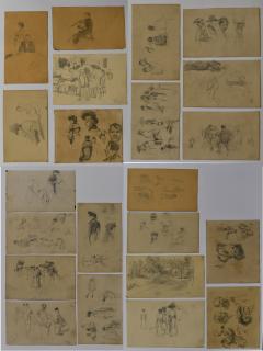 Robert Hermann Sterl - Konvolut aus 22 Blättern, beidseitig gearbeitet.