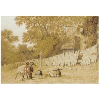 Robert Hills, O.W.S. - Donkeys In A Field