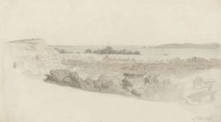 Robert Hills, O.W.S. - View of Elizabeth Castle, St. Helier (illustrated); and View of St. Saviours from the town mills