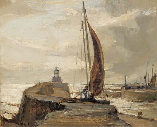 Robert Hope. R.S.A., R.S.W. - The Old Pier, Pittenweem Harbour, Fife