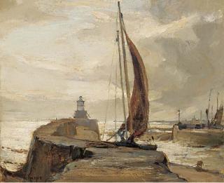 Robert Hope. R.S.A., R.S.W. - The Old Pier, Pittenweem Harbour, Fife