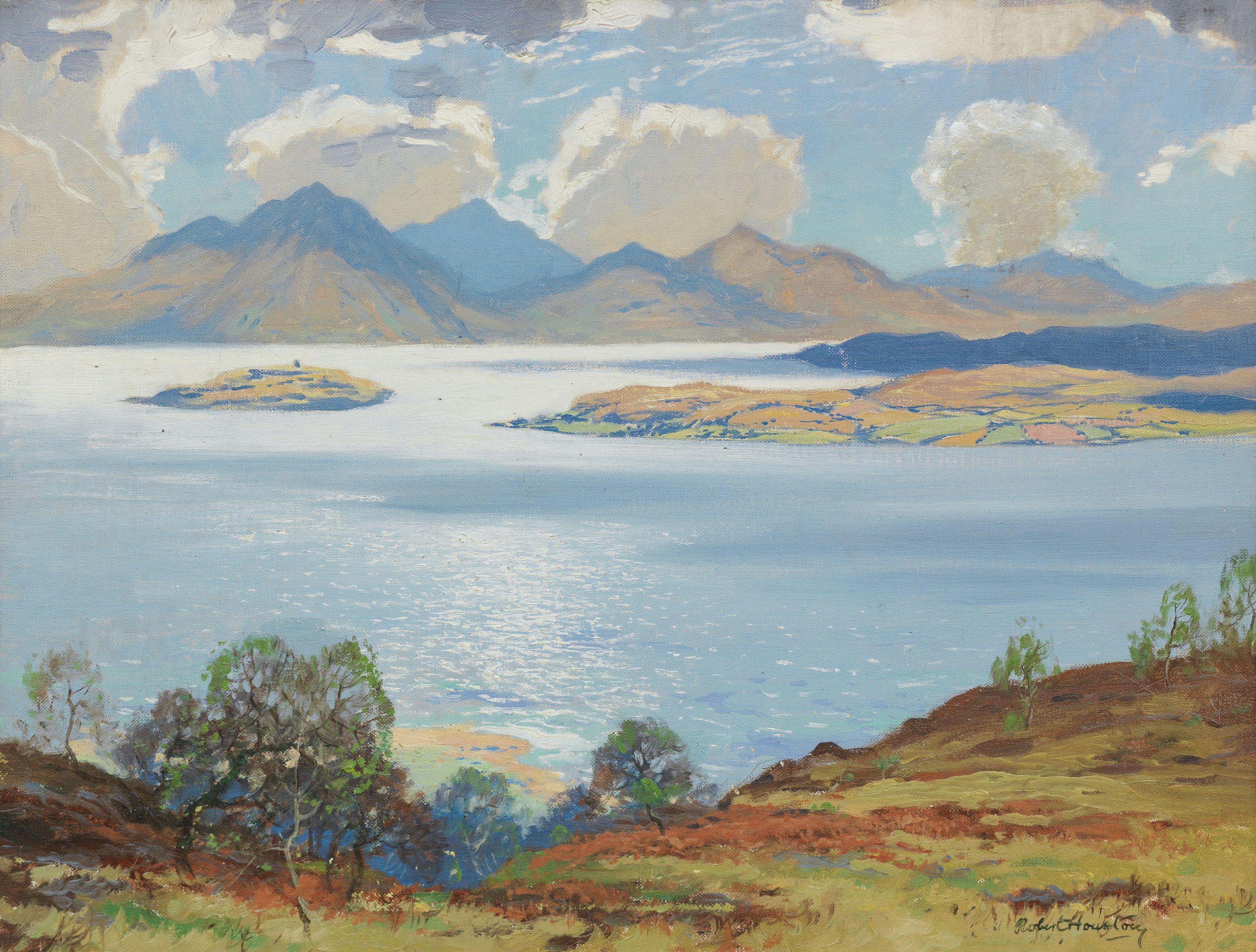 Robert Houston RSW - A view over the Cumbraes to Arran
