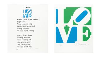 Robert Indiana - 2 Bll. aus: The Book Love Poem