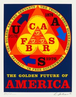Robert Indiana - Golden State Of America, From American Portrait 1776-1976 Bicentennial Portfolio