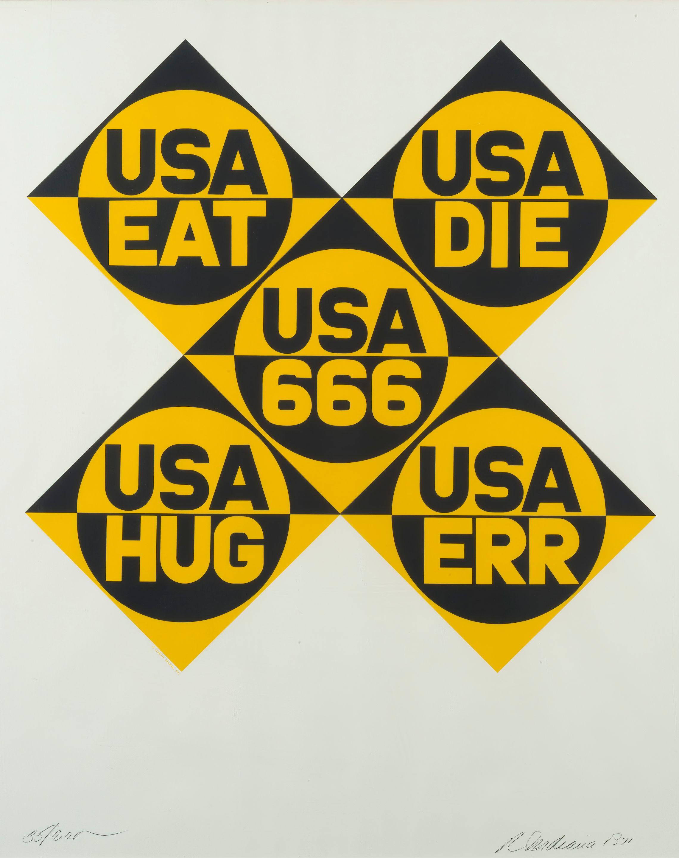 Robert Indiana - USA 666, from Decade portfolio, 1971