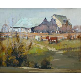 Robert Johnson - Australian Farmyard With Cattle