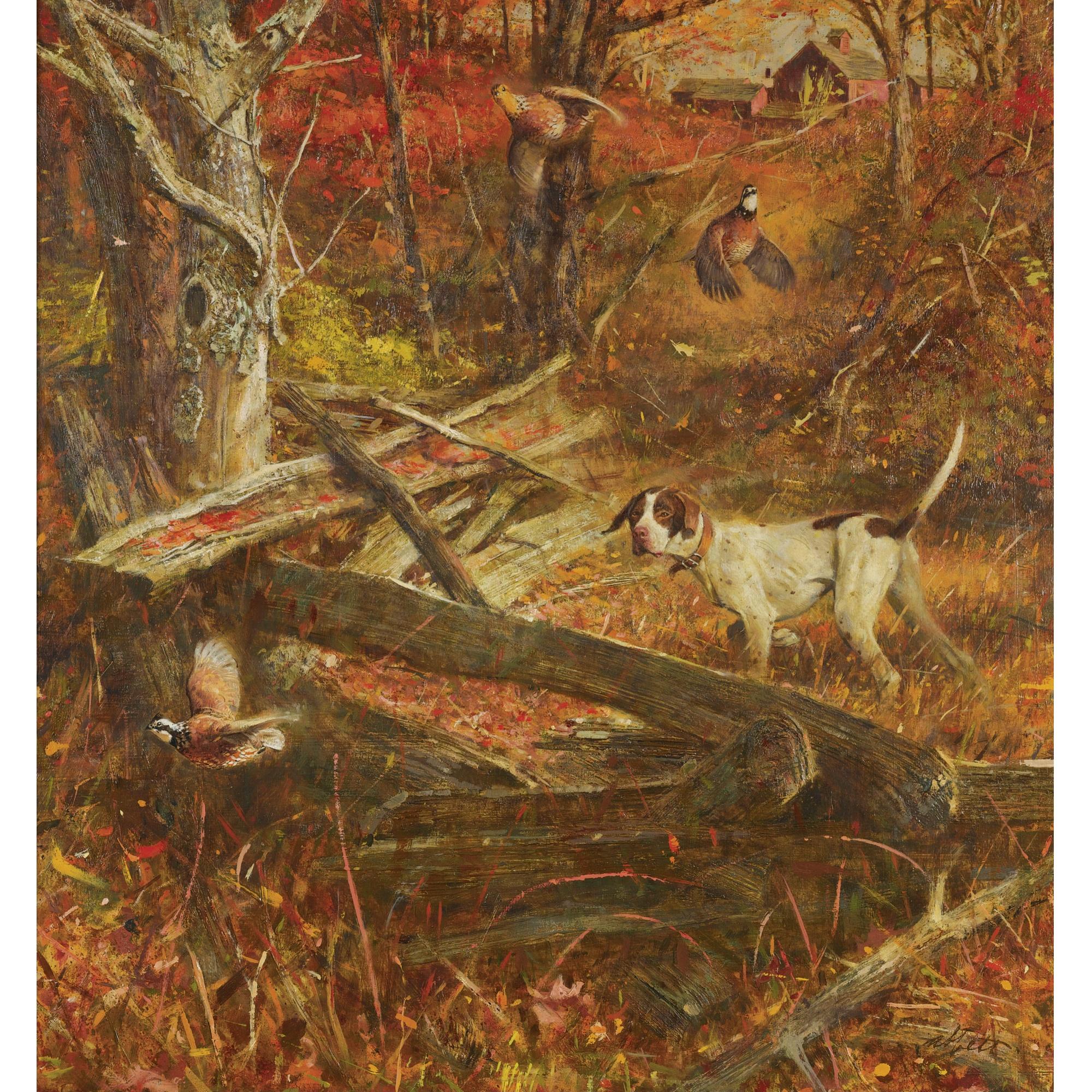 Robert Kennedy Abbett - Pointer With Startled Grouse