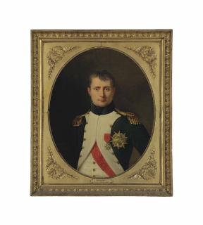 Robert Lefèvre - Portrait of Emperor Napoleon (1769-1821), half-length, as Colonel of the Foot Grenadiers of the Imperial Guard, wearing the cross and Grand Eagle of the Légion d\'Honneur, in a painted oval